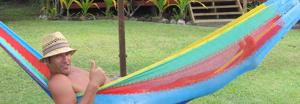 Relaxing in the hammock